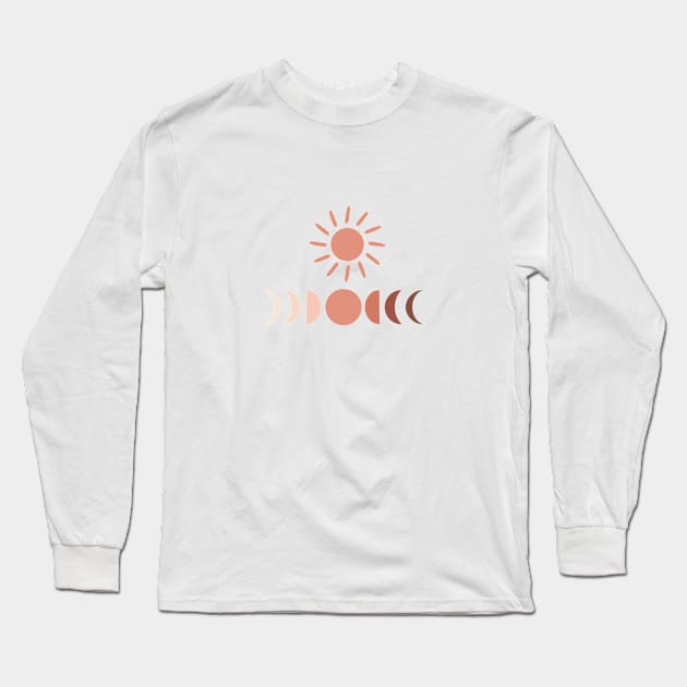 Sun and Moon Phases Long Sleeve T-Shirt by downundershooter